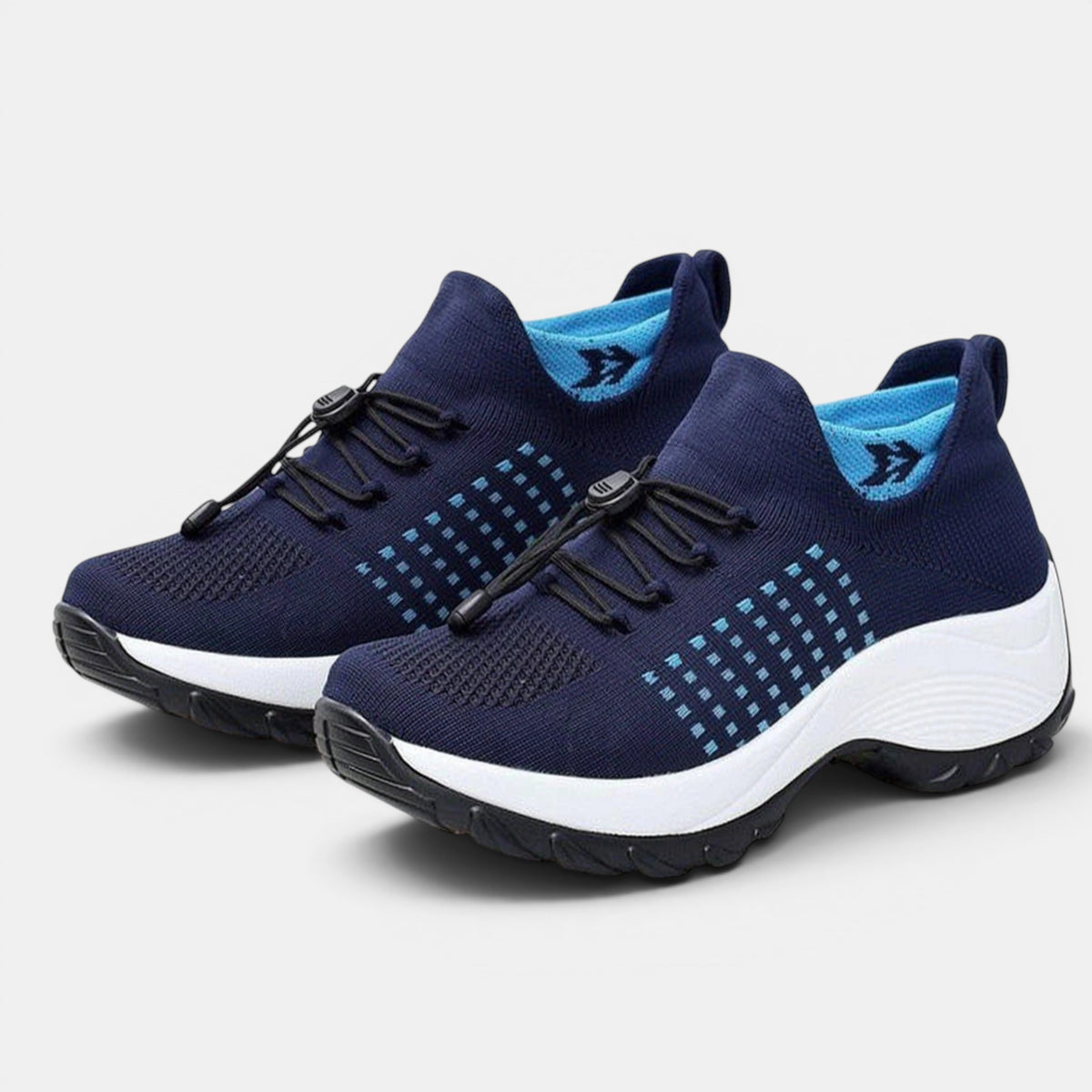 Women's Slip-On Walking Shoes with Adjustable Toggle Laces