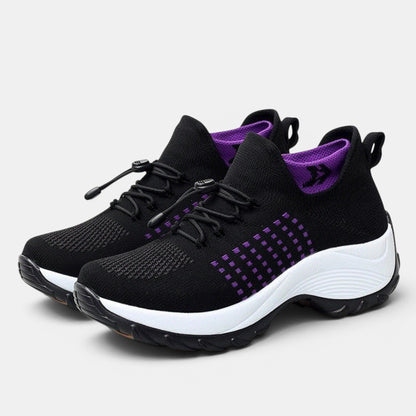Women's Slip-On Walking Shoes with Adjustable Toggle Laces