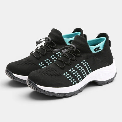Women's Slip-On Walking Shoes with Adjustable Toggle Laces